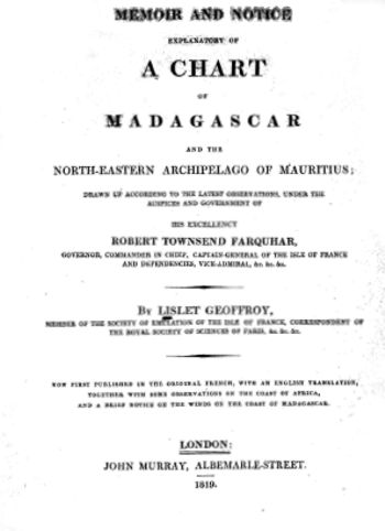 A chart of Madagascar