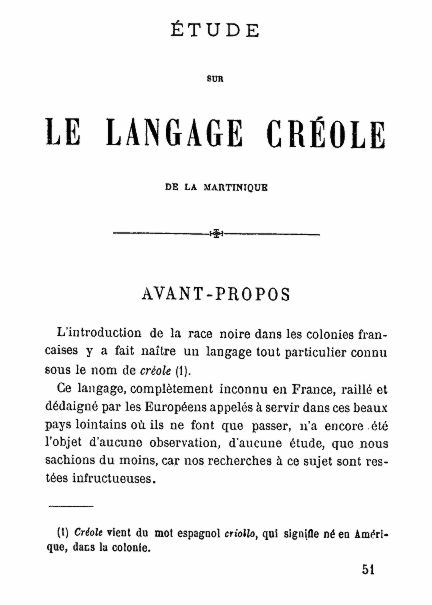 Le langage créole