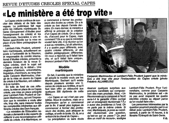 Le ministère a été trop vite